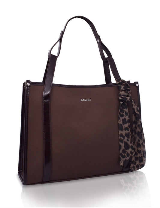Rose Tote Bag by Aseelo in brown