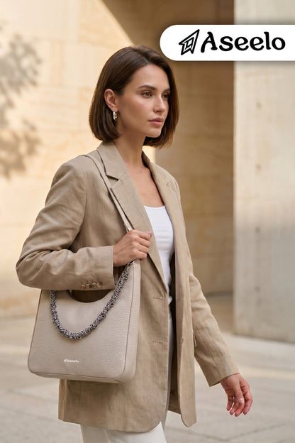 Sitar Handbag by Aseelo in white