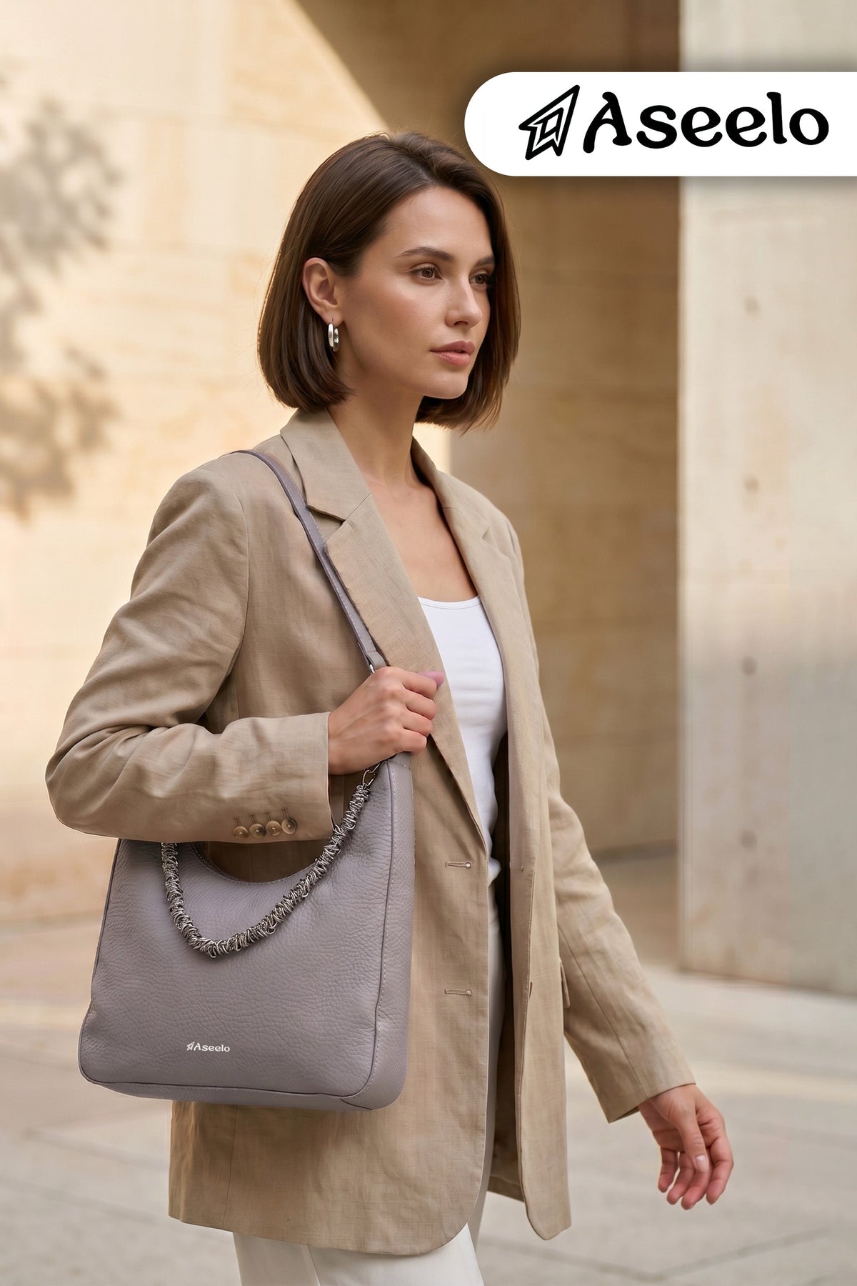 sitar handbag by aseelo in grey