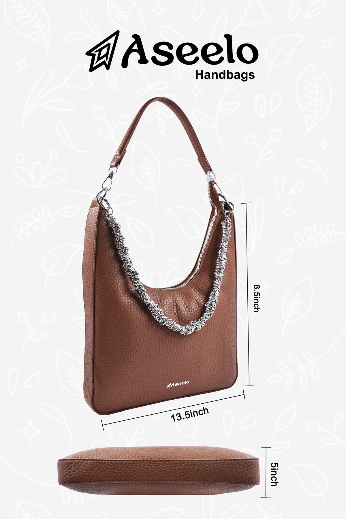 sitar handbag by aseelo in brown