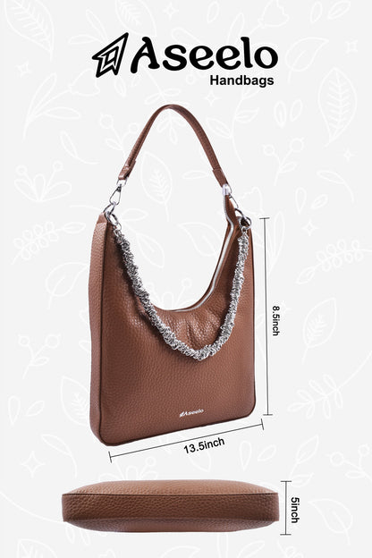 Sitar Handbag by Aseelo in brown