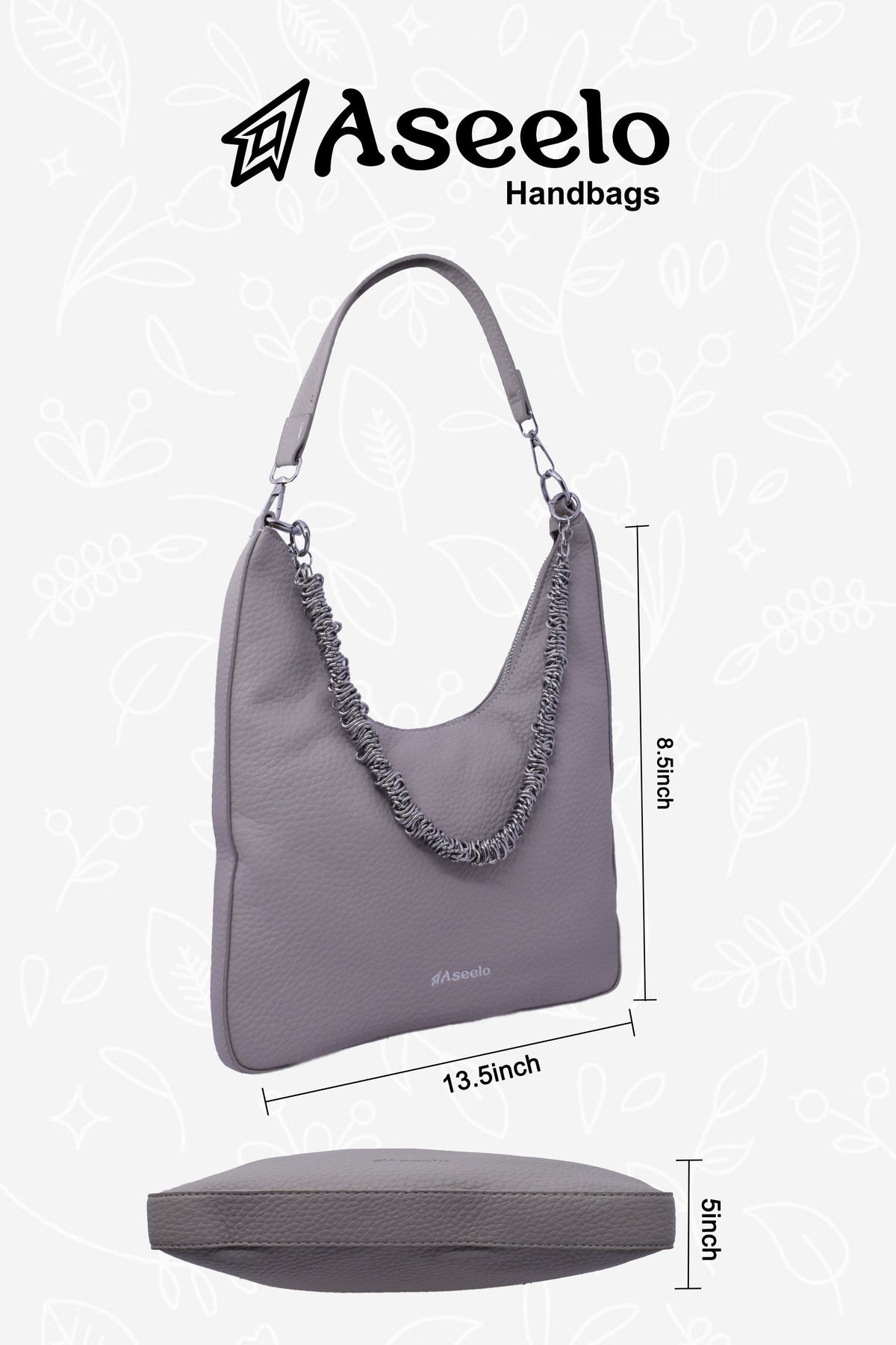 sitar handbag by aseelo in grey