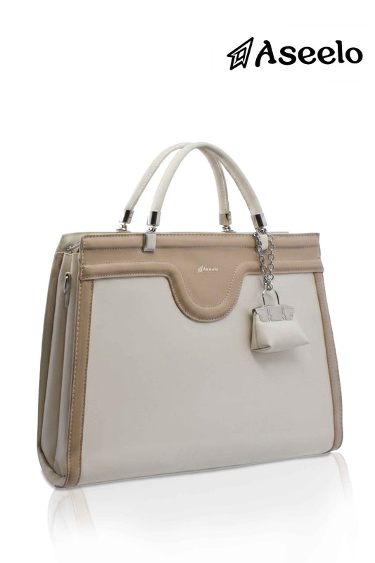 Shimmex Carryall Tote by Aseelo in white