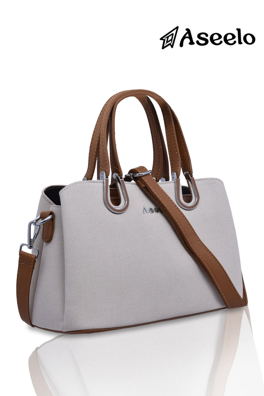 Tulip Structured Handbag by Aseelo in white