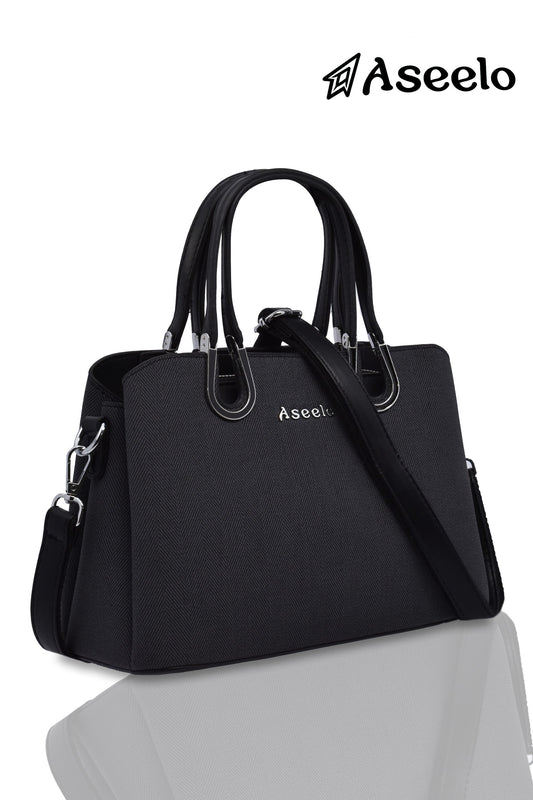 Tulip Structured Handbag by Aseelo in black