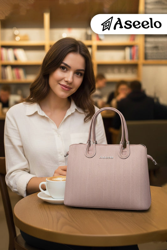 Tulip Structured Handbag by Aseelo in pink