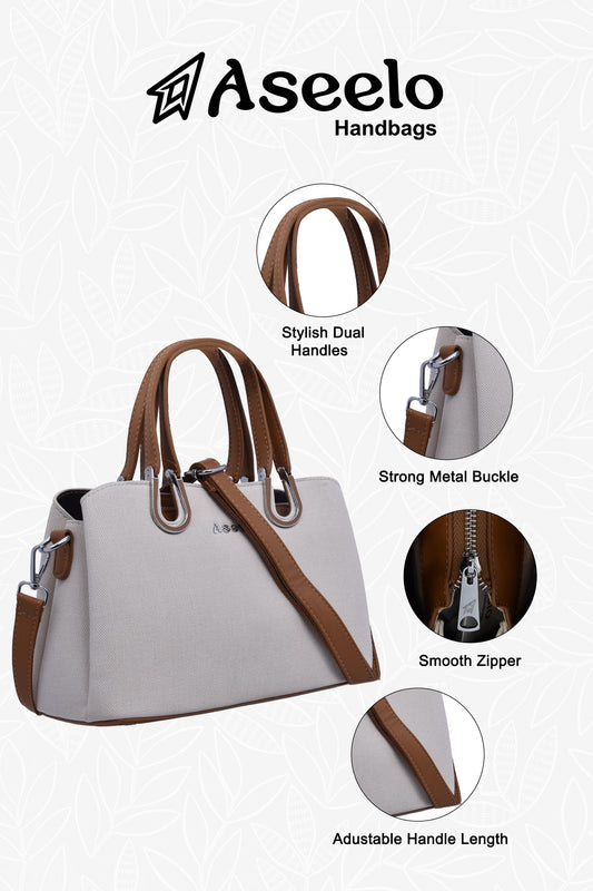 Tulip Structured Handbag by Aseelo in white