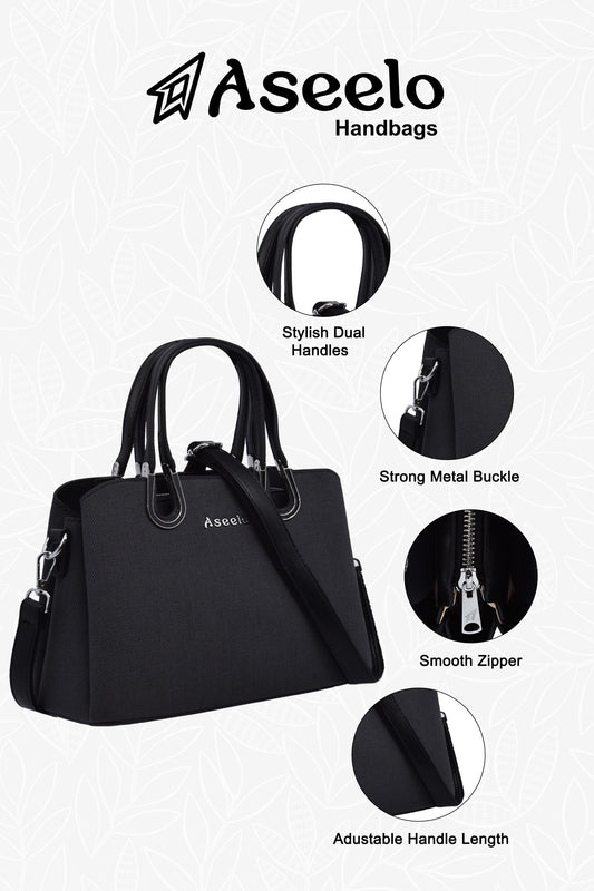 Tulip Structured Handbag by Aseelo in black