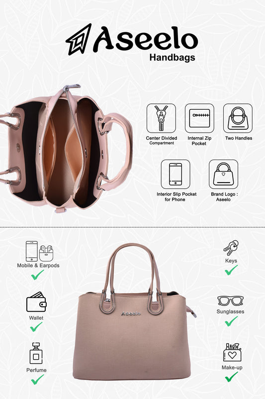 Tulip Structured Handbag by Aseelo in pink