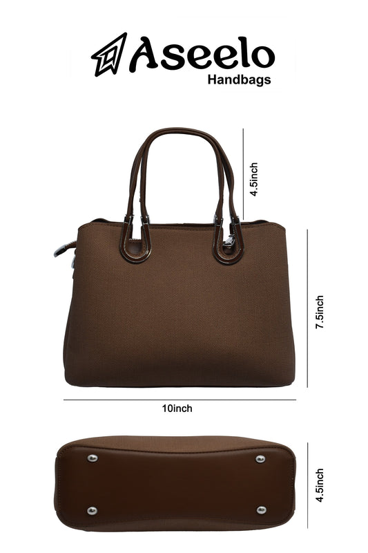 Tulip Structured Handbag by Aseelo in brown