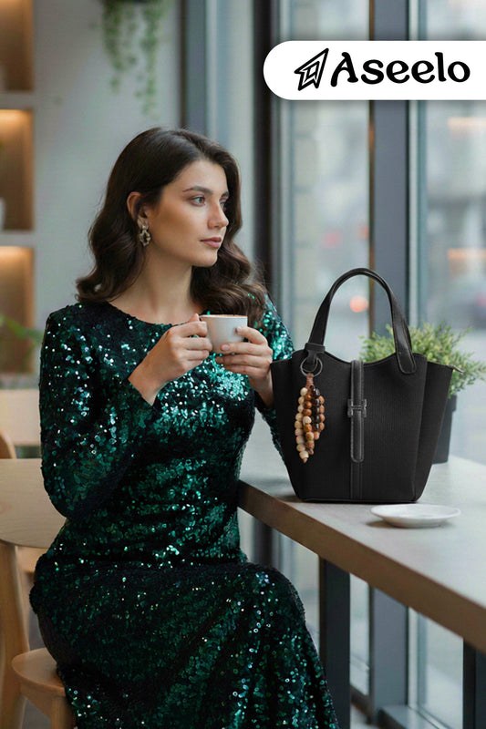 Orchid Handbag by Aseelo in black