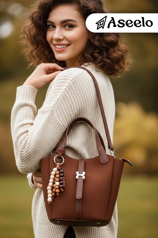 Orchid Handbag by Aseelo in brown