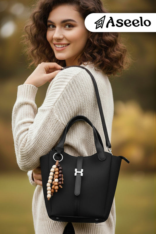 Orchid Handbag by Aseelo in black