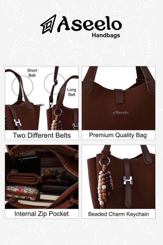 Orchid Handbag by Aseelo in brown