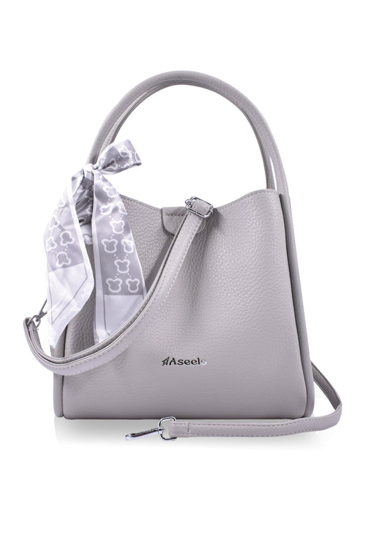 Piano Structured Handbag by Aseelo in grey
