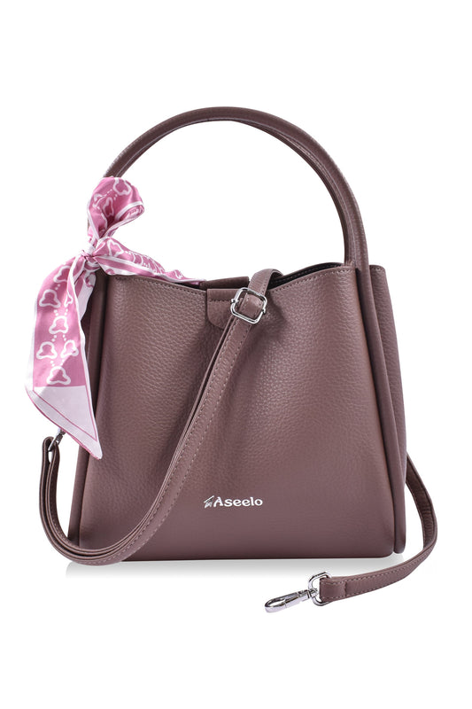 Piano Structured Handbag by Aseelo in tan