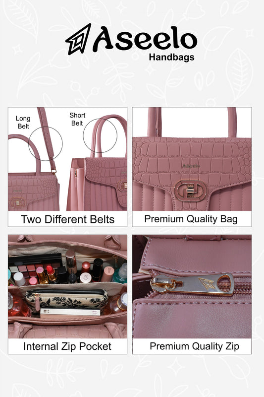 Maserati Handbag by Aseelo in pink
