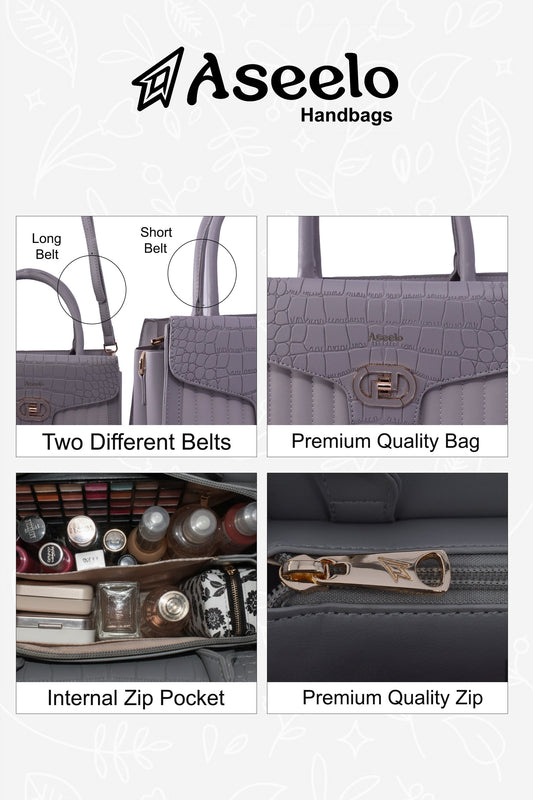 Maserati Handbag by Aseelo in grey