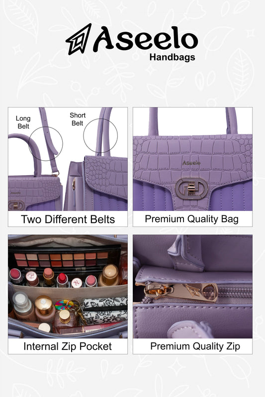 Maserati Handbag by Aseelo in purple