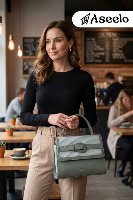 Spur Handbag by Aseelo in green