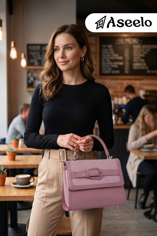 Spur Handbag by Aseelo in pink