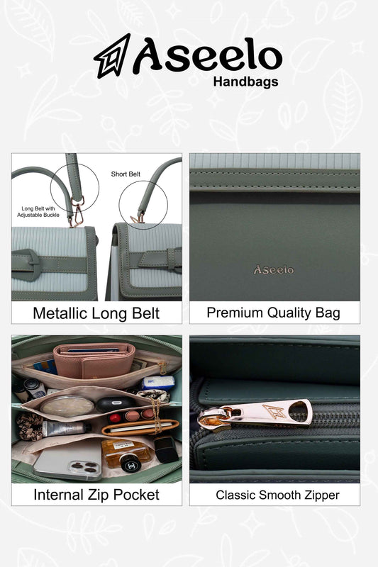 Spur Handbag by Aseelo in green