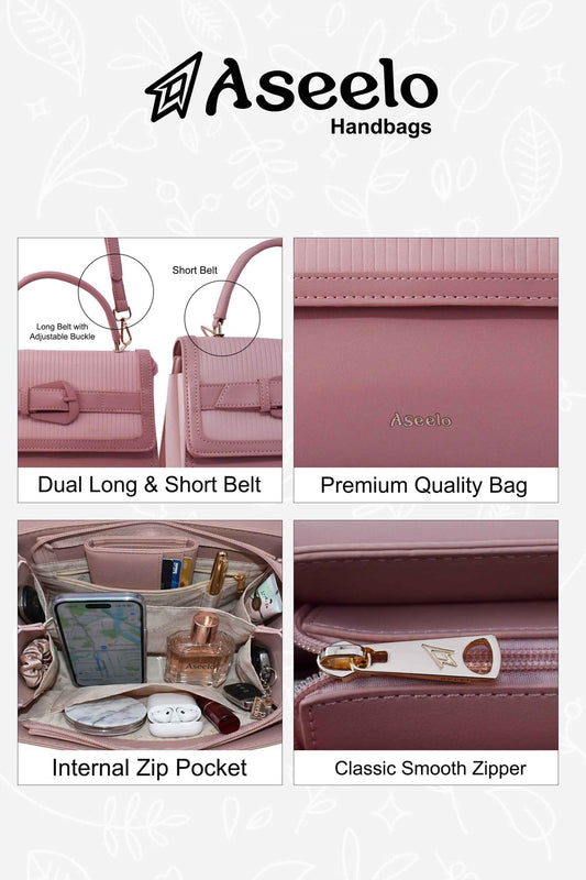 Spur Handbag by Aseelo in pink