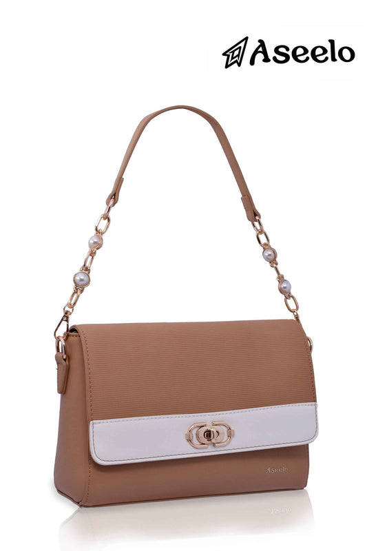 Phantom Handbag & Sling Bag by Aseelo in tan