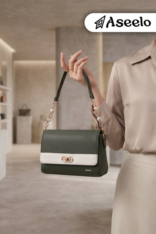 Phantom Handbag & Sling Bag by Aseelo in green