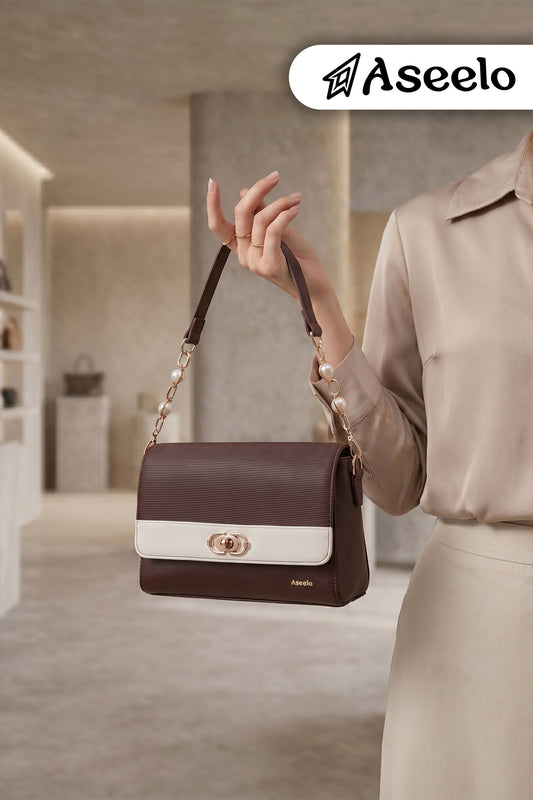 Phantom Handbag & Sling Bag by Aseelo in brown