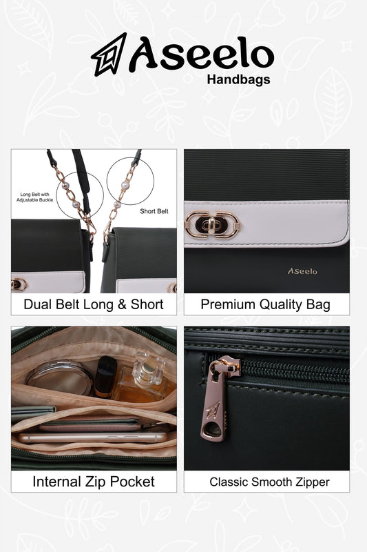Phantom Handbag & Sling Bag by Aseelo in green