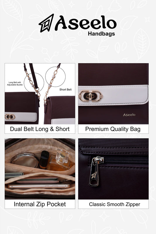 Phantom Handbag & Sling Bag by Aseelo in brown