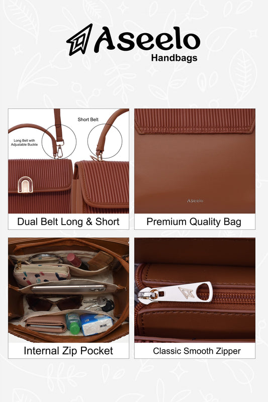 Aston Handbag by Aseelo in brown