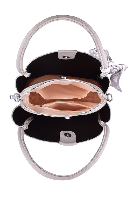 Piano Structured Handbag by Aseelo in grey