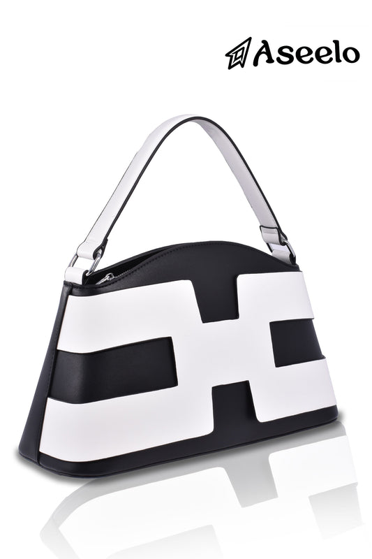 Ruby Structured Handbag. by Aseelo in black