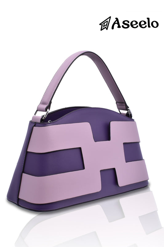 Ruby Structured Handbag. by Aseelo in purple