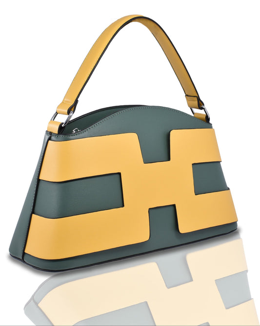 Ruby Structured Handbag. by Aseelo in green