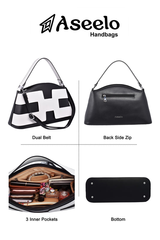 Ruby Structured Handbag. by Aseelo in black