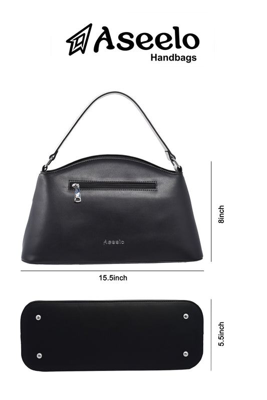 Ruby Structured Handbag. by Aseelo in black