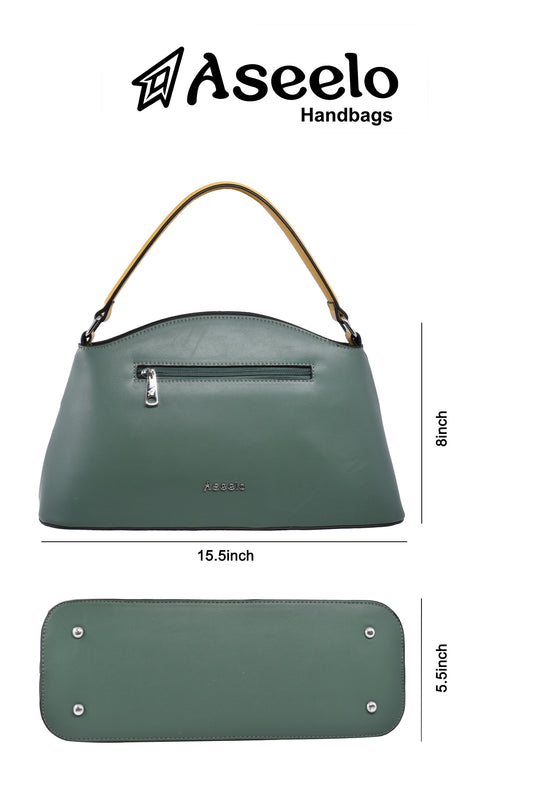 Ruby Structured Handbag. by Aseelo in green