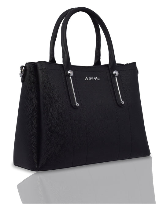 Jade Structured Handbag by Aseelo in black