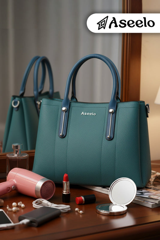 Jade Structured Handbag by Aseelo in green