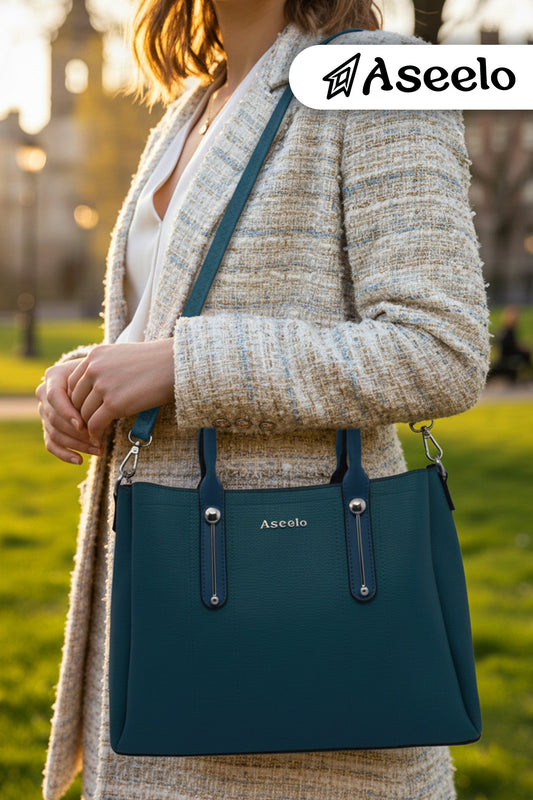 Jade Structured Handbag by Aseelo in green
