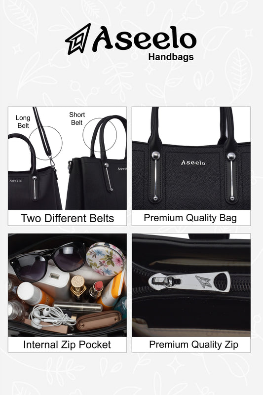 Jade Structured Handbag by Aseelo in black