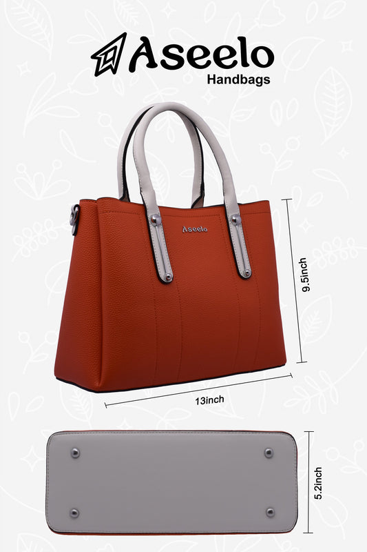 Jade Structured Handbag by Aseelo in orange