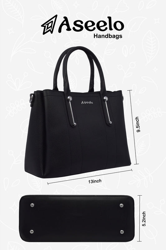 Jade Structured Handbag by Aseelo in black