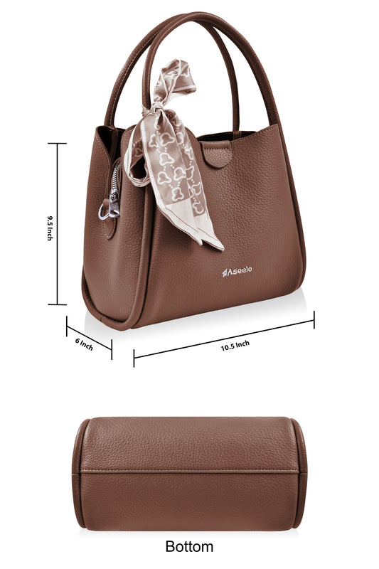 Piano Structured Handbag by Aseelo in brown