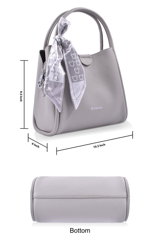 Piano Structured Handbag by Aseelo in grey
