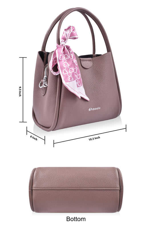 Piano Structured Handbag by Aseelo in tan