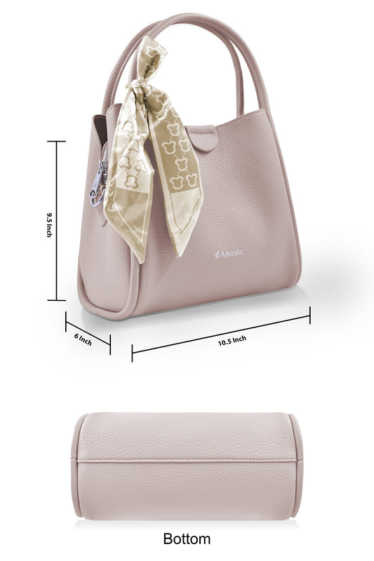 Piano Structured Handbag by Aseelo in beige